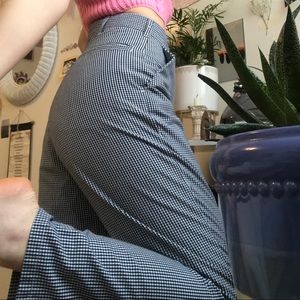 black & white gingham uniform pant